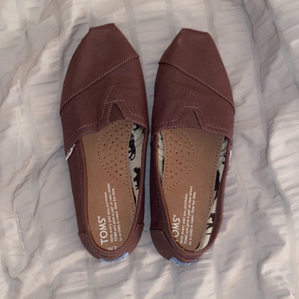 Brown Toms Slip Ons